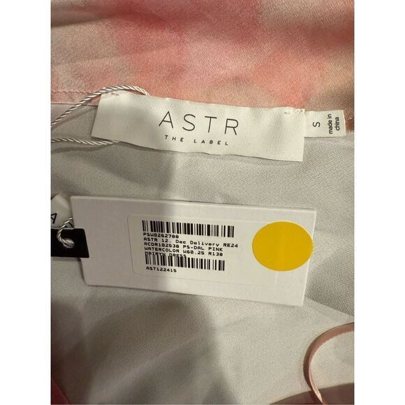 ASTR The Label Mairyn Tie Dye Satin Midi Dress - pink Watercolor size S NWT - Picture 7 of 7